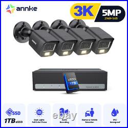 ANNKE 5MP 8CH 1TB SSD DVR 3K Audio Security Camera System Color Night Vision AI