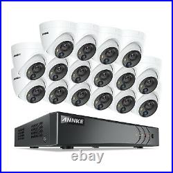 ANNKE 5MP Ultra HD Dome PIR CCTV Outdoor Camera 16CH DVR Security System IP67 IR
