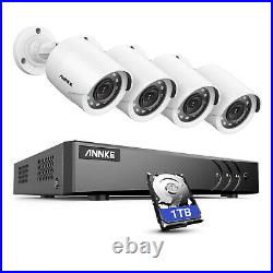 ANNKE 8CH 2MP Outdoor Security Camera System Home CCTV 5MP Lite DVR 1080p Camera