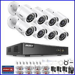 ANNKE 8CH 5MP Lite 5IN1 DVR 1080P CCTV Security Camera System Outdoor AI Alerts
