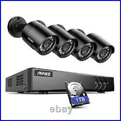 ANNKE 8CH 5MP Lite DVR 1080P Outdoor Security Camera System H. 265+ IR Motion 1TB