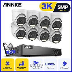 ANNKE 8CH DVR 5MP Audio Security Camera System Human Detection Color Night IP67