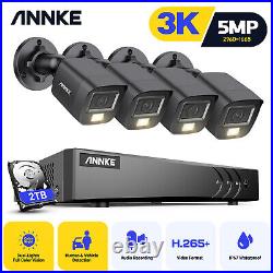 ANNKE 8CH H. 265+ 5MP Lite DVR 5MP Security Camera System Outdoor Color Night 2TB