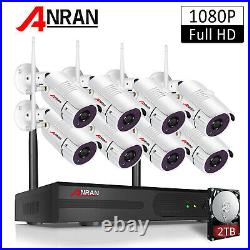 ANRAN 1080P 4/8CH Wireless Security Camera System Outdoor 2TB HDD Home Security