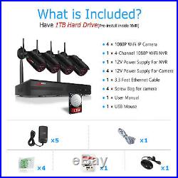 ANRAN 1080P 8CH Security Camera System Outdoor Wireless with 1TB Hard Drive CCTV