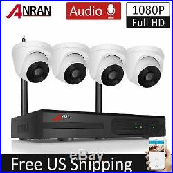 ANRAN 1080P 8CH Wireless Audio Home Security Camera System Video Recording CCTV