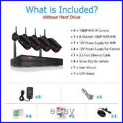 ANRAN 1080P HD CCTV Wireless Security Camera System Outdoor 8CH NVR HDMI Night