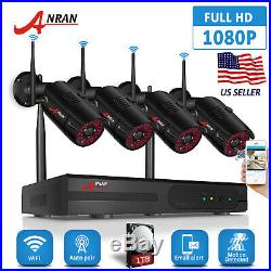 ANRAN 1080P Home Security Camera System Wireless Outdoor 4CH 1TB Hard Drive CCTV