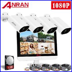 ANRAN 1080P Security Camera System Outdoor CCTV Set AHD 12 Monitor Night Vision