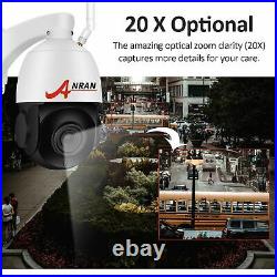 ANRAN 1920P HD 5MP CCTV PTZ Home Security Camera WiFi 2 Way Audio 20X Zoom 64GB