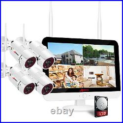 ANRAN 1TB 1080p Wireless Security Camera System CCTV Outdoor 12 Monitor 8CH NVR