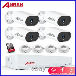 ANRAN 5MP PoE Wired Security Camera 4CH CCTV System Night Vision Outdoor 1TB HDD