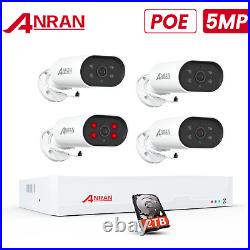 ANRAN 5MP Security Camera System Outdoor Wired POE CCTV IR Night 8CH NVR 2TB HDD