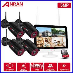 ANRAN 5MP WIFI Wireless Security Camera System CCTV 8CH 12 Monitor NVR 1TB HDD