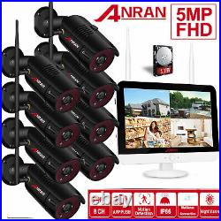 ANRAN 5MP Wifi Security Camera System 8CH NVR Kit Wireless Home CCTV Outdoor Cam