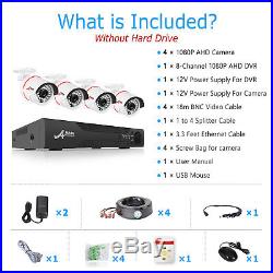 ANRAN 8CH 1080N HDMI DVR 1080P Outdoor CCTV Video Home Security Camera System