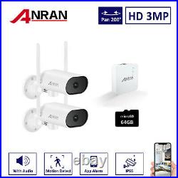 ANRAN Audio HD 3MP CCTV IP Camera Wireless Wifi System 4CH NVR Home Security Kit