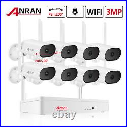 ANRAN Audio Security Camera System Wireless HD 3MP Pan Home Outdoor CCTV 8CH NVR