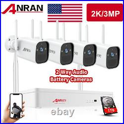 ANRAN Battery Wifi CCTV Security Camera System Home 8CH NVR With 1TB Outdoor Kit