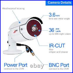 ANRAN CCTV 4CH 1080p Security Camera System Outdoor Hybrid All-in-One DVR 1TB HD