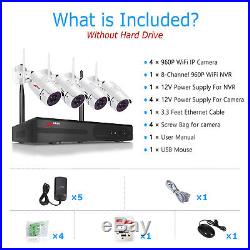 ANRAN HD 8CH 960P WIFI NVR Outdoor CCTV 4PCS IP Wireless Security Camera System