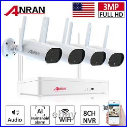 ANRAN Home Security Camera System 3MP Audio Wireless CCTV 8CH NVR Outdoor WiFi