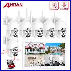ANRAN Outdoor Wireless IP Security Camera System with 10''Monitor CCTV Audio 1TB