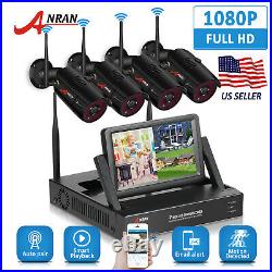 ANRAN Outdoor Wireless Security Camera System 1080P HD NVR CCTV Wifi With 7LCD