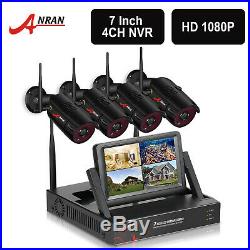 ANRAN Outdoor Wireless Security Camera System 1080P with 4CH 7''Monitor NVR CCTV