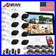 ANRAN Security Camera System 8CH 5MP DVR 1080P Outdoor CCTV With 12 Monitor 1TB