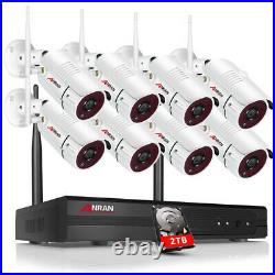 ANRAN Security Camera System Outdoor Wireless 1080P 8CH NVR CCTV 2TB Hard Drive
