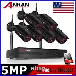 ANRAN Security Camera System Outdoor Wireless 1944P 8CH NVR CCTV 2TB Hard Drive