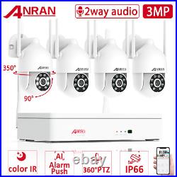 ANRAN Security Camera System Wireless Outdoor CCTV 3MP System PTZ 2way Audio 1TB