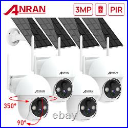 ANRAN Solar Security Camera System Home Outdoor Wireless 3MP Wifi APP Alarm PTZ