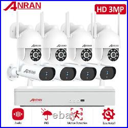 ANRAN WIFI CCTV Security Camera System Wireless IP Audio Outdoor 8CH 3MP NVR Kit