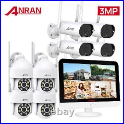 ANRAN WiFi Security Camera System Set 3MP PTZ 8CH 12 Monitor CCTV Outdoor Home