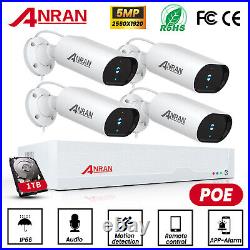 ANRAN Wired Security Camera POE System CCTV 8CH NVR Audio 2TB Motion Detection