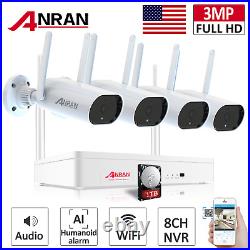 ANRAN Wireless Security Camera System Home WiFi Outdoor 3MP CCTV Audio 1TB HDD