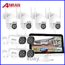 ANRAN Wireless Security Camera System Outdoor WiFi IP Audio 8CH 12''Monitor CCTV