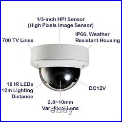 Analog IR Dome Security Camera Outdoor 700TVL Varifocal Vandal CCTV CNB V195-0VR
