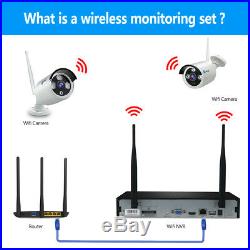 Anni 4CH 1080P NVR +1TB HDD Wireless Security Camera System 2MP IR-Cut WiFi CCTV