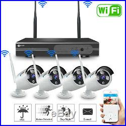 Anni 4CH Wireless 1080P NVR Outdoor Indoor WIFI Camera CCTV Security System Kit