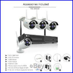 Anni 4CH Wireless 1080P NVR Outdoor Indoor WIFI Camera CCTV Security System Kit