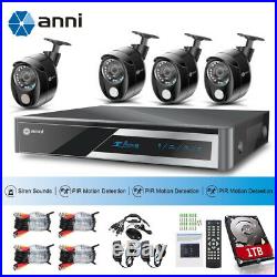 Anni 8CH 1080P DVR 3x PIR+1x Siren Alarm Camera Security System 2.0MP CCTV Hub
