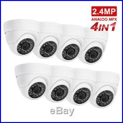 Anpviz (8 set) 2.4MP 4 in 1 TVI/CVI/AHD/CVBS Outdoor IR Dome Security Camera
