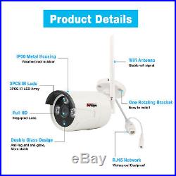 Anspo 4CH Wireless 1080P NVR Outdoor indoor WIFI Camera CCTV Security System Kit