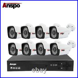 Anspo 8CH DVR 1080P AHD CCTV 2MP Outdoor IR Security Camera System Night Vision