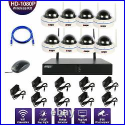 Anspo 8CH HD 1080P WiFi NVR 2MP Dome Wireless Security Camera Home CCTV System