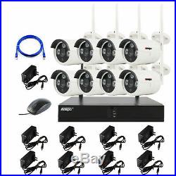Anspo 8CH Wireless 1080P NVR WiFi CCTV Camera Outdoor Home Security System Kit
