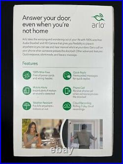 Arlo HD Wireless Camera plus Audio Doorbell Security System Black/White